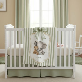 childrens Sweet Elephant Teddy Bear Friends  フリースブランケット