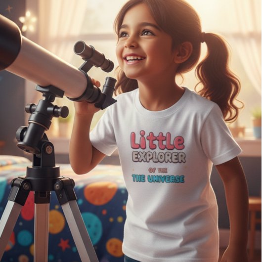 children's t-shirts with text, little explorer tシャツ