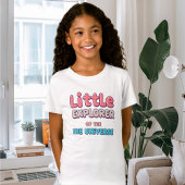 children's t-shirts with text, little explorer tシャツ