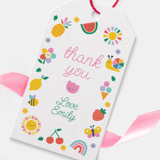 Children's Thank You Card, Rainbows and Sunshine ギフトタグ