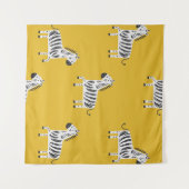 Children's Zebra：シームレスなおもしろいパターン タペストリー (正面(横))