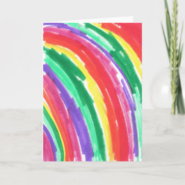 Child's Art Colorful Rainbow カード