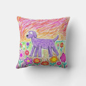 Childs Artwork Colorful Abstract Kids Drawing  クッション (裏面)