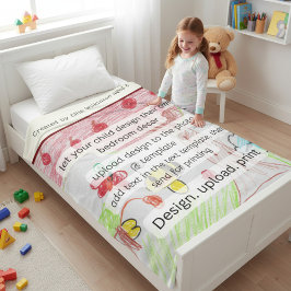 Childs Artwork Colorful Abstract Kids Drawing フリースブランケット