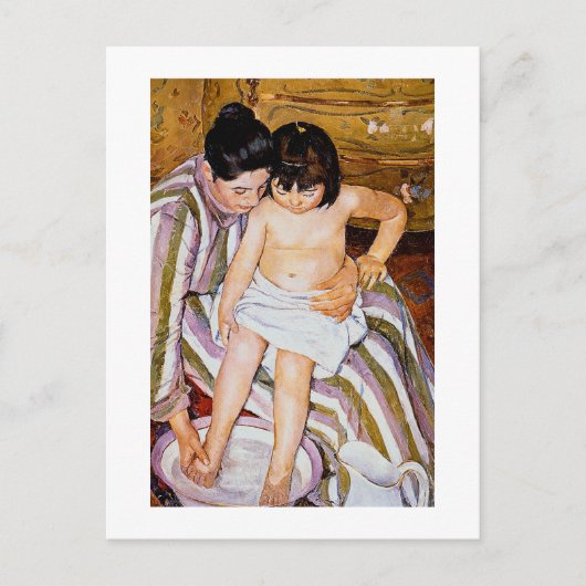 Child's Bath by Mary Cassatt母娘アート ポストカード (正面)
