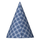 Child's Blue Gingham Birthday パーティーハット (裏面)