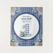Child's Blueberry Berry First Birthday タペストリー (正面)