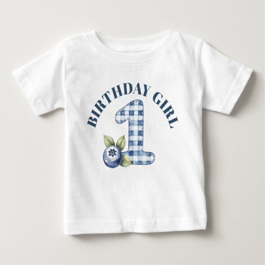 Child's Blueberry Berry First Birthday ベビーTシャツ (正面)