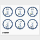 Child's Blueberry Berry First Birthday ラウンドシール (シート)