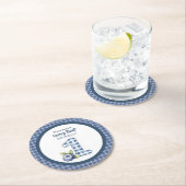 Child's Blueberry Berry First Birthday ラウンドペーパーコースター (インサイチュ)