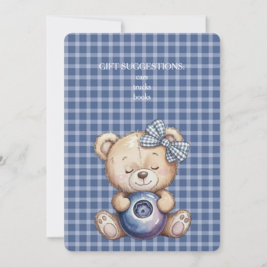Child's Blueberry Berry First Birthday Invitation 招待状 (裏面)
