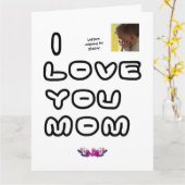 Child's coloring Mother's Day Folded Greeting Card カード (黄色い花)