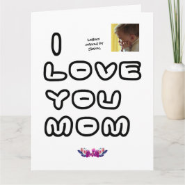 Child's coloring Mother's Day Folded Greeting Card カード