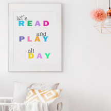Child's Room Let's Read and Play all Day Colorful