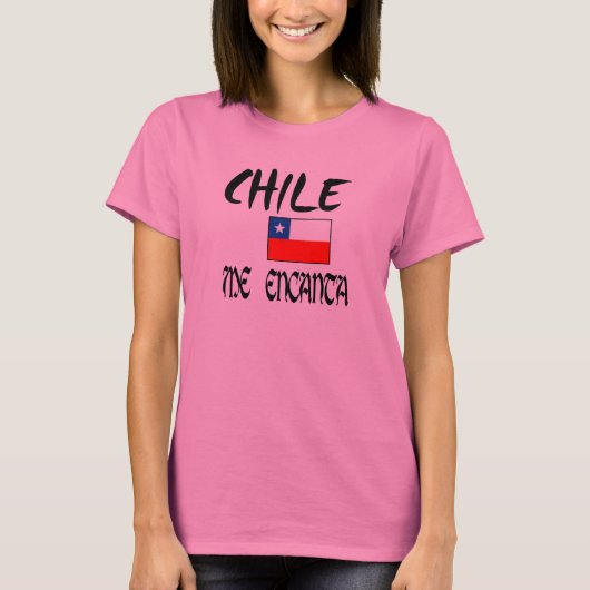 Chile1 Tシャツde dama "チリ私encanta" + bander Tシャツ (正面)