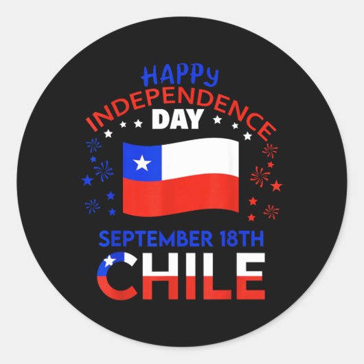 Chile 215th Independence Day Chilean Pride Chile ラウンドシール (正面)