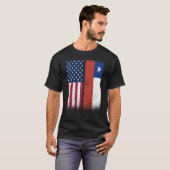 Chile Chilean American Flags Proud USA Chile Tシャツ (正面フル)