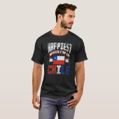 Chile Chilean Chile Flag Happiest When Im In Chile Tシャツ (正面フル)