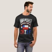 Chile Chilean Chile Flag Happiest When Im In Chile Tシャツ (正面フル)