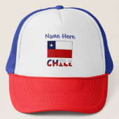 Chile Chilean Flag Blue Personalized  キャップ (正面)