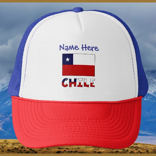 Chile Chilean Flag Blue Personalized  キャップ