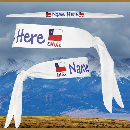 Chile Chilean Flag Blue Personalized タイヘッドバンド