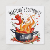 Chile chili peppers Mexican food salsa catering スクエア名刺 (正面)