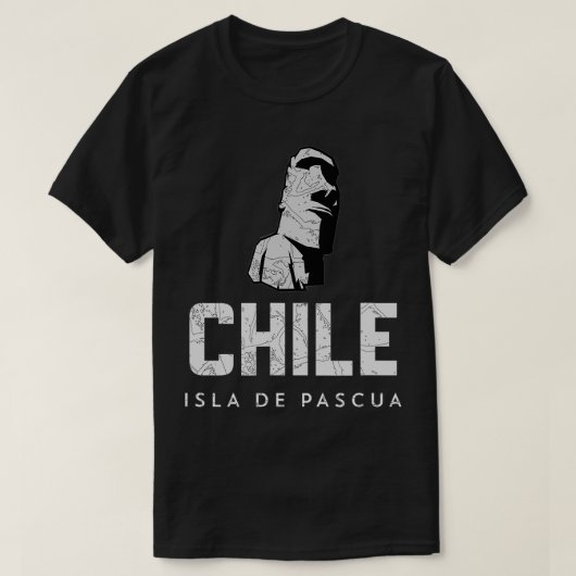 Chile Easter Island Isla de Pascua Moai Stone Head Tシャツ (デザイン正面)