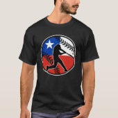 Chile Flag Baseball Hitter Chilean Baseball Softba Tシャツ (正面)