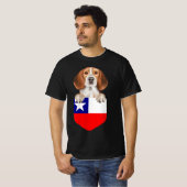 Chile Flag Beagle Dog In Pocket T-Shirt|Halloween Tシャツ (正面フル)