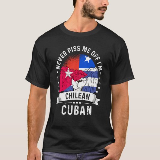 Chile Flag Cuba Grown  Humor Citizen Pride Tシャツ (正面)