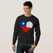Chile Flag Heart Chile  Love Chile スウェットシャツ (正面フル)