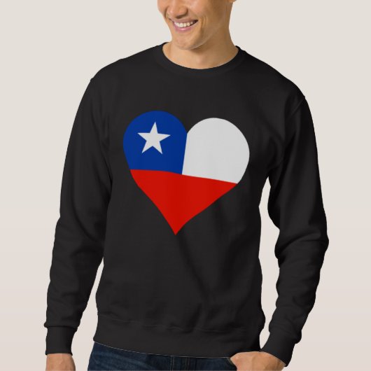 Chile Flag Heart Chile  Love Chile スウェットシャツ (正面)