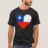 Chile Flag Heart Chile  Love Chile Tシャツ (正面)