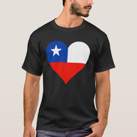 Chile Flag Heart Chile  Love Chile Tシャツ (正面)