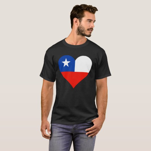 Chile Flag Heart Chile Love Chile Tシャツ (正面フル)