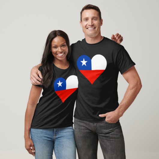 Chile Flag Heart Chile  Love Chile Tシャツ (ユニセックス)
