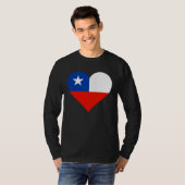 Chile Flag Heart Chile  Love Chile Tシャツ (正面フル)