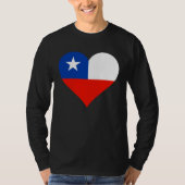 Chile Flag Heart Chile  Love Chile Tシャツ (正面)