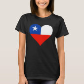 Chile Flag Heart Chile  Love Chile Tシャツ (正面)