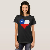 Chile Flag Heart Chile Love Chile Tシャツ (正面フル)