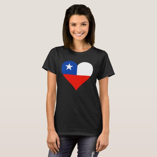 Chile Flag Heart Chile  Love Chile Tシャツ (正面フル)