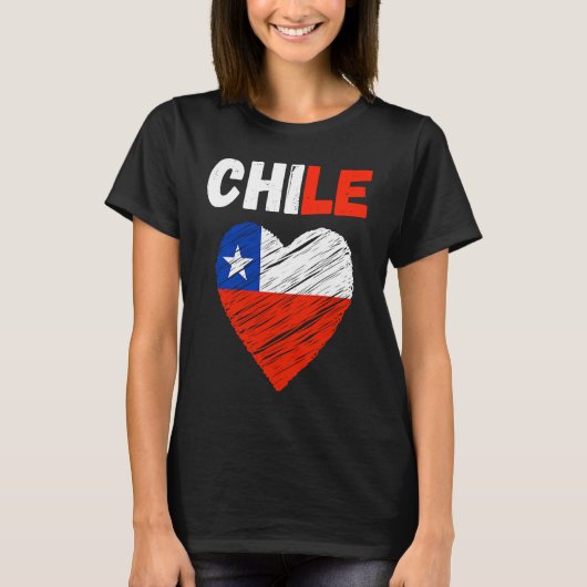 Chile Flag Holiday Chile Heart Chilean Flag Tシャツ (正面)