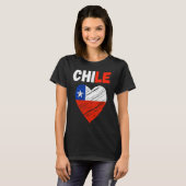 Chile Flag Holiday Chile Heart Chilean Flag Tシャツ (正面フル)