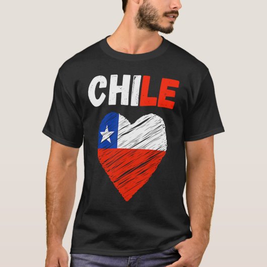 Chile Flag Holiday Chile Heart Chilean Flag Tシャツ (正面)