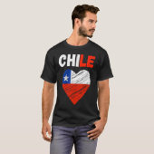 Chile Flag Holiday Chile Heart Chilean Flag Tシャツ (正面フル)