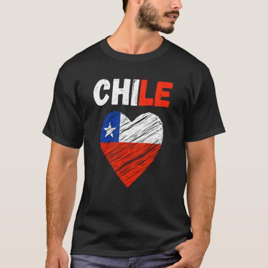 Chile Flag Holiday Chile Heart Chilean Flag Tシャツ (正面)