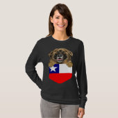 Chile Flag Leonberger Dog In Pocket Tシャツ (正面フル)