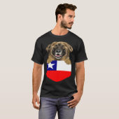 Chile Flag Leonberger Dog In Pocket Tシャツ (正面フル)