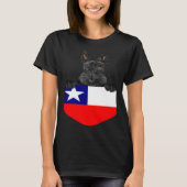 Chile Flag Scottish Terrier Dog In Pocket Tシャツ (正面)
